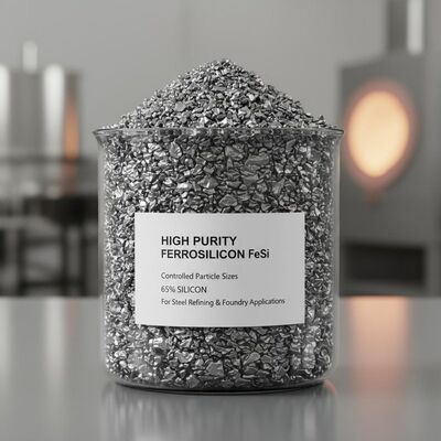 Высокочистый феррокремний FeSi с контролируемым размером частиц и 65% кремния для применения в сталепереработке и литейной промышленности