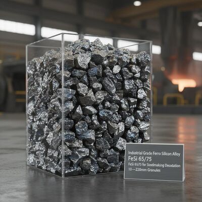 Промышленный железокремниевый сплав FeSi 65/75 для дезоксидации сталелитейной промышленности с гранулами 10 ‰ 220 мм